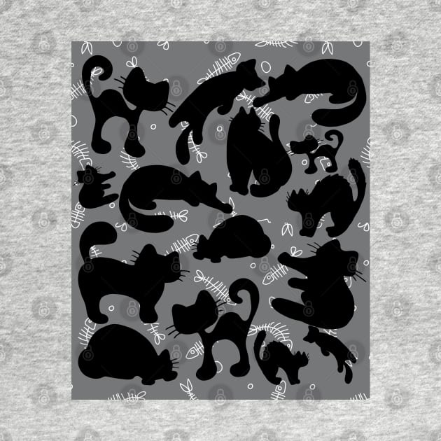 Black Cat Fish-bone pattern by Studio Hues